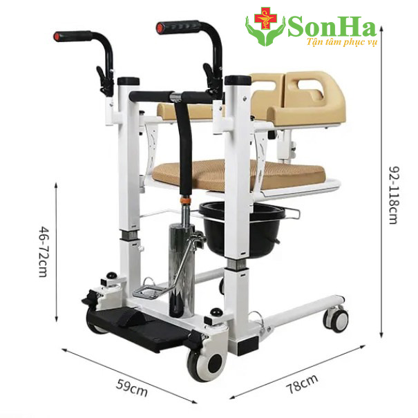 kích thươc tổng thể xe nâng hạ bệnh nhân